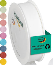 Cadeaulint ampio - 25 mm largo - 25 m lungo - prodotto in Germania - bianco - nastro per confezionamento e decorazione