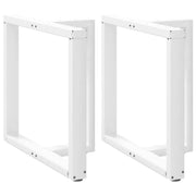 Gambe per tavolo da pranzo a forma di T 2 pz bianche 70x35x(72-73) cm in acciaio