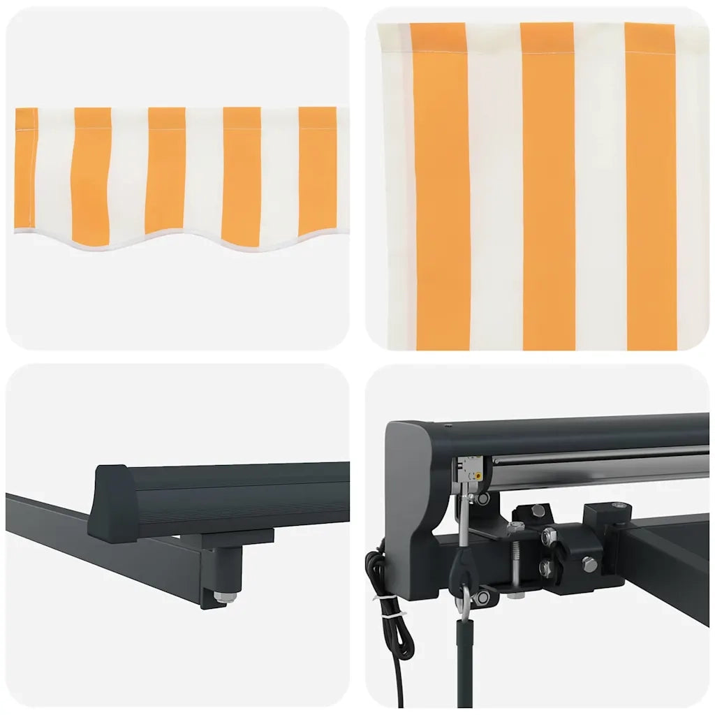 vidaXL Tenda Retrattile Giallo e Bianco 400x300 cm Tessuto