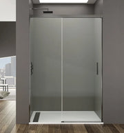 Box doccia frontale BASIC 1 fisso + 1 scorrevole 160-165 cm (61-66) titanio vetro trasparente