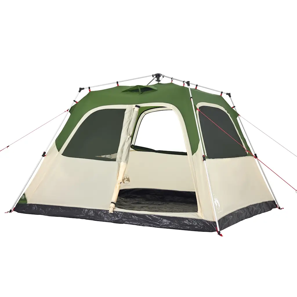 Tenda Familiare a Cupola 6 Persone Verde a Rilascio Rapido 4004233