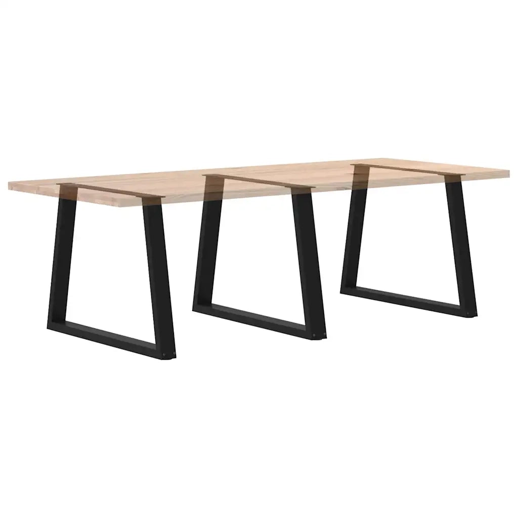 Gambe per tavolo da pranzo a forma di V 3 pz nere 100x(72-73,3) cm in acciaio 4012596