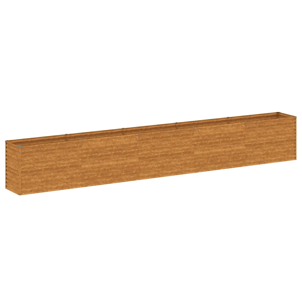 Letto rialzato da giardino 482x50x69 cm in acciaio Corten 151988