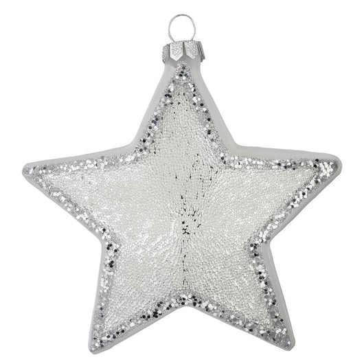 STELLA IN VETRO DA APPENDERE COLOR ARGENTO 10,5CM