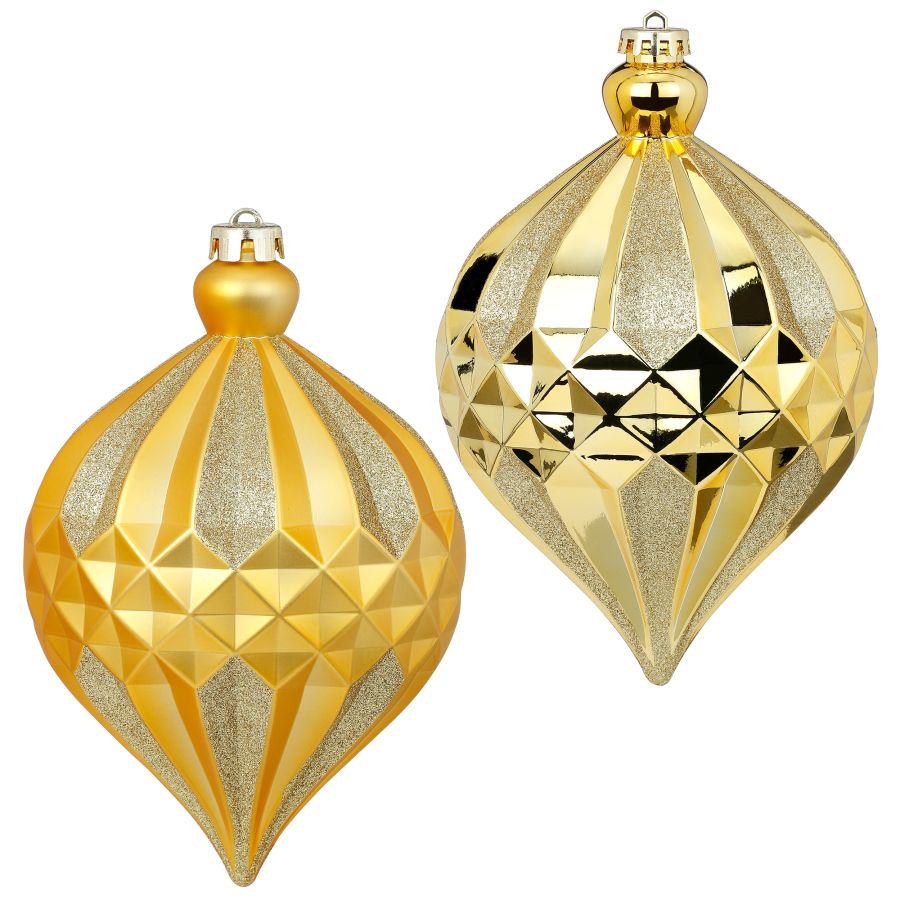 PALLLINA DI NATALE ALLUNGATA ORO OPACA O LUCIDA 22CM PREZZO CAD UNA