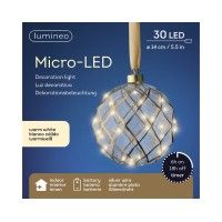 SFERA LUMINOSA DIAMETRO 14 CM IN VETRO CON MICROLED BIANCO CALDO KAEMINKG
