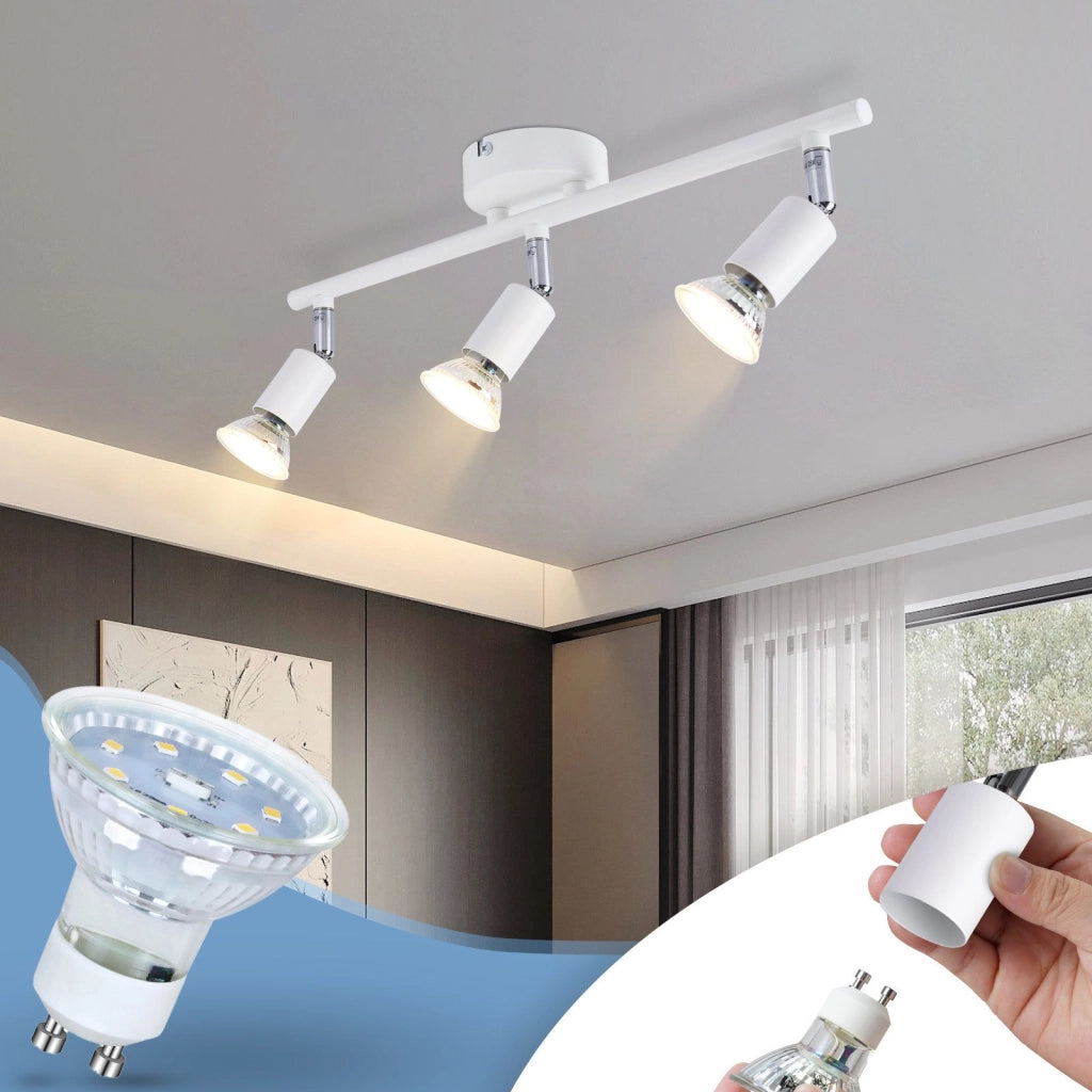 ZMH Lampada da soffitto faretto orientabile 330° bianco moderno GU10 per camera letto soggiorno interno