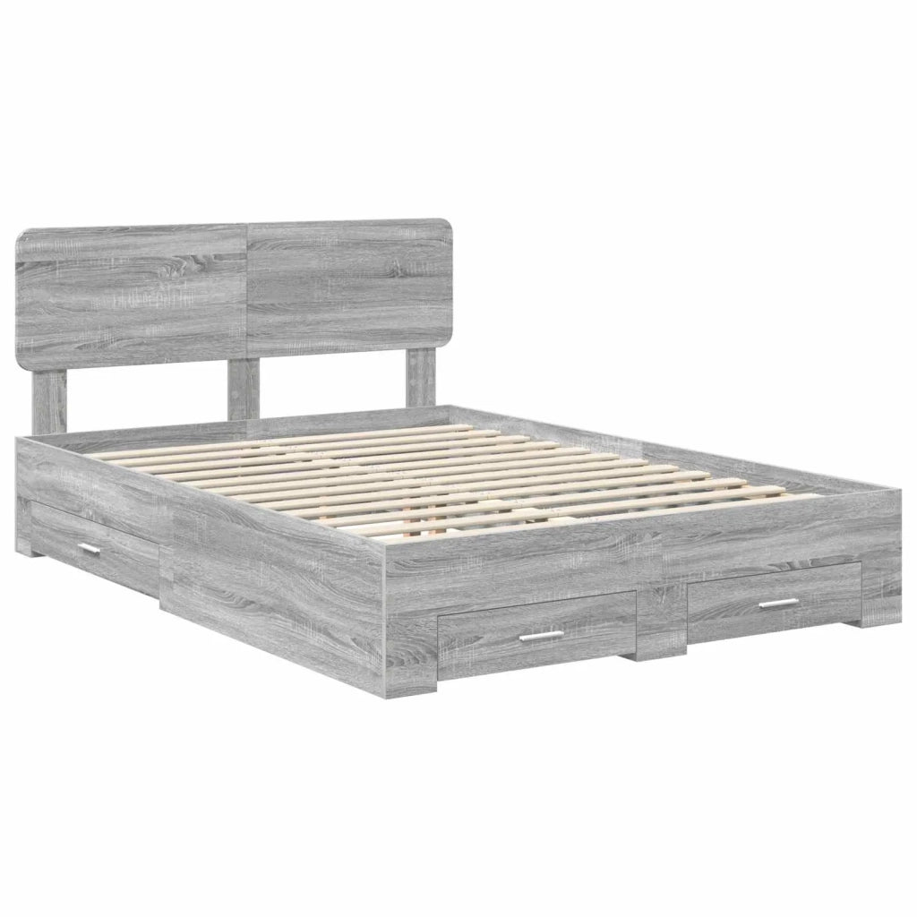 Struttura del letto con testiera Grigio Sonoma 140 x 190 cm 3412378