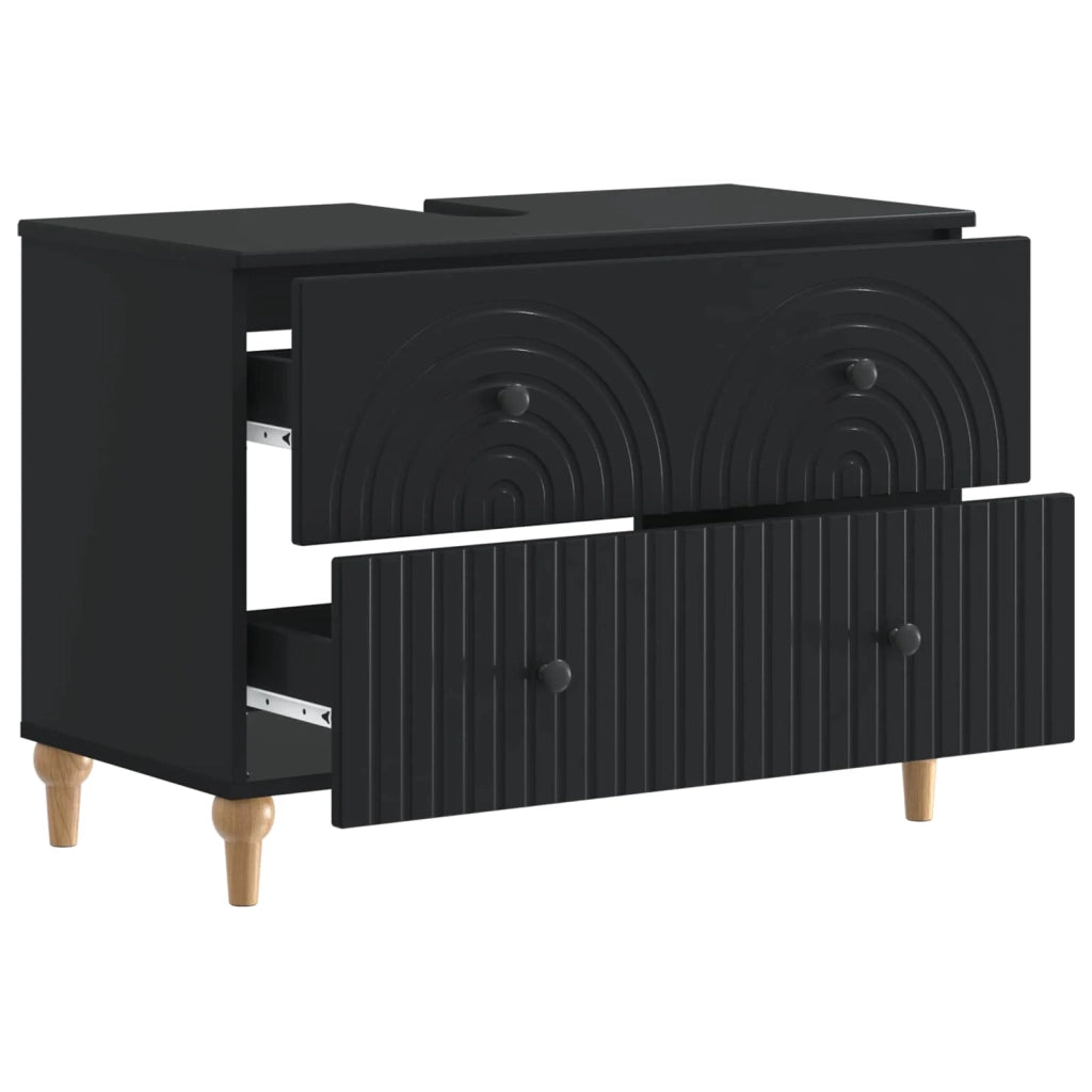 Armadio per Lavabo da Bagno ALKMAAR Nero 82 x 41 x 59 cm 896136