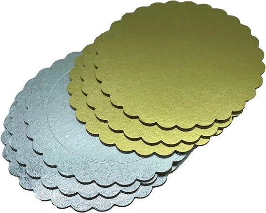 Set di piatti da torta - oro e argento - 3 mm di carta cartonata