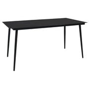 Set da Pranzo da Esterni 7 pz | Set Salotto da Giardino in Corda di Cotone e Acciaio Nero