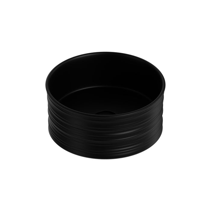 Lavabo d'appoggio tondo in ceramica da 40 cm nero opaco - Serie Nordic