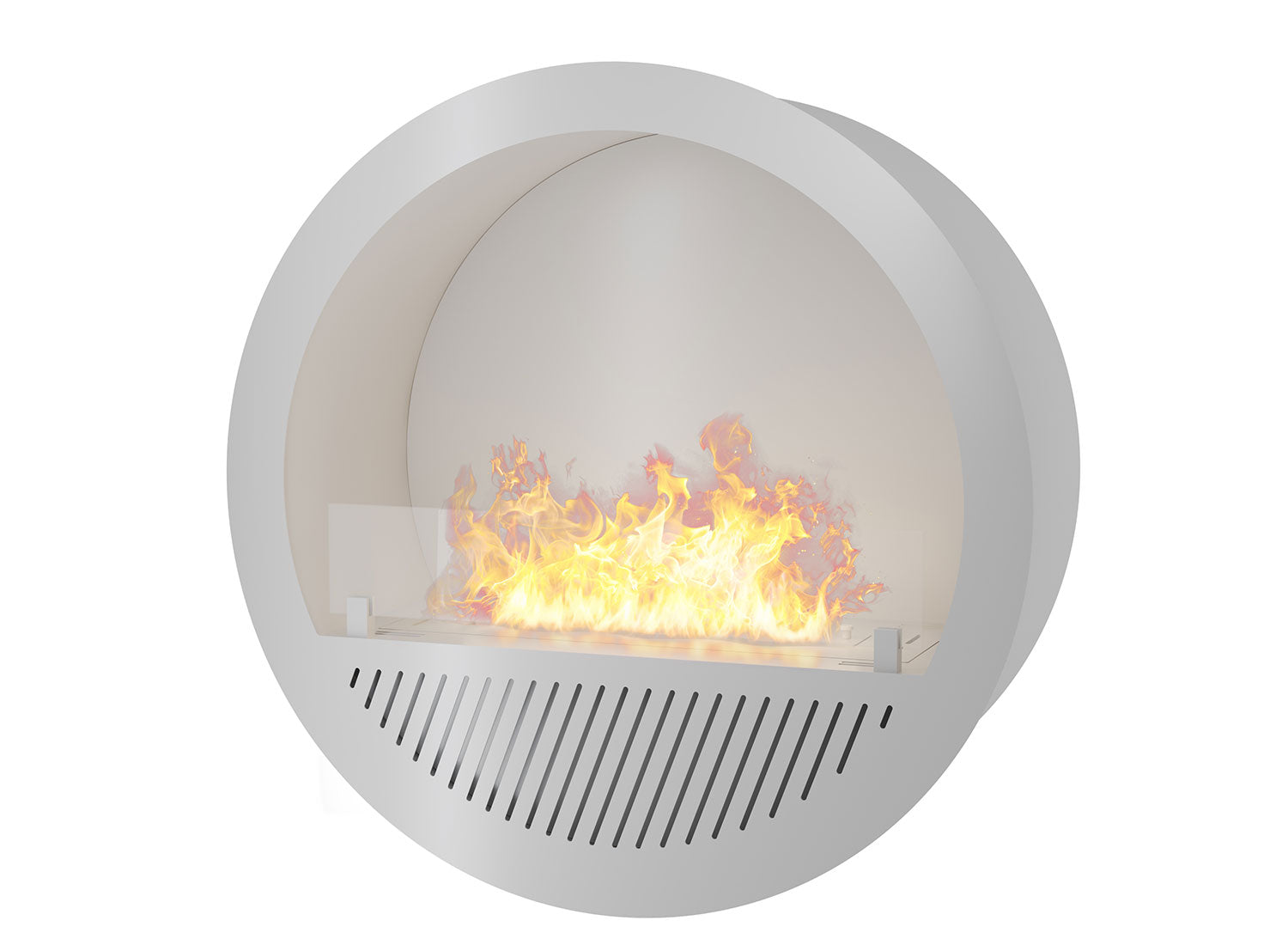 Camino a Bioetanolo da Incasso Ø74x30 cm Incyrcle Slim Inside Bianco