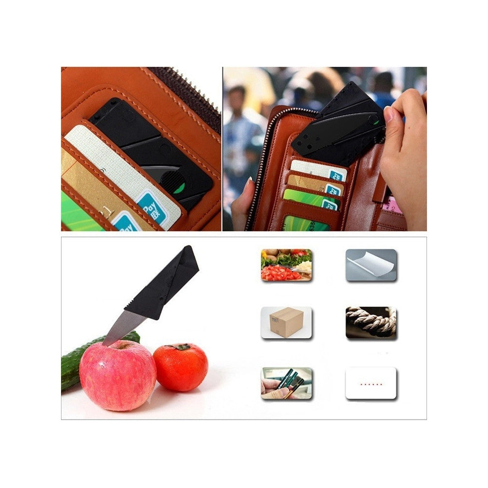 Trade Shop - Coltello Tattico A Forma Carta Di Credito Pieghevole Card Knife Campeggio Multi -