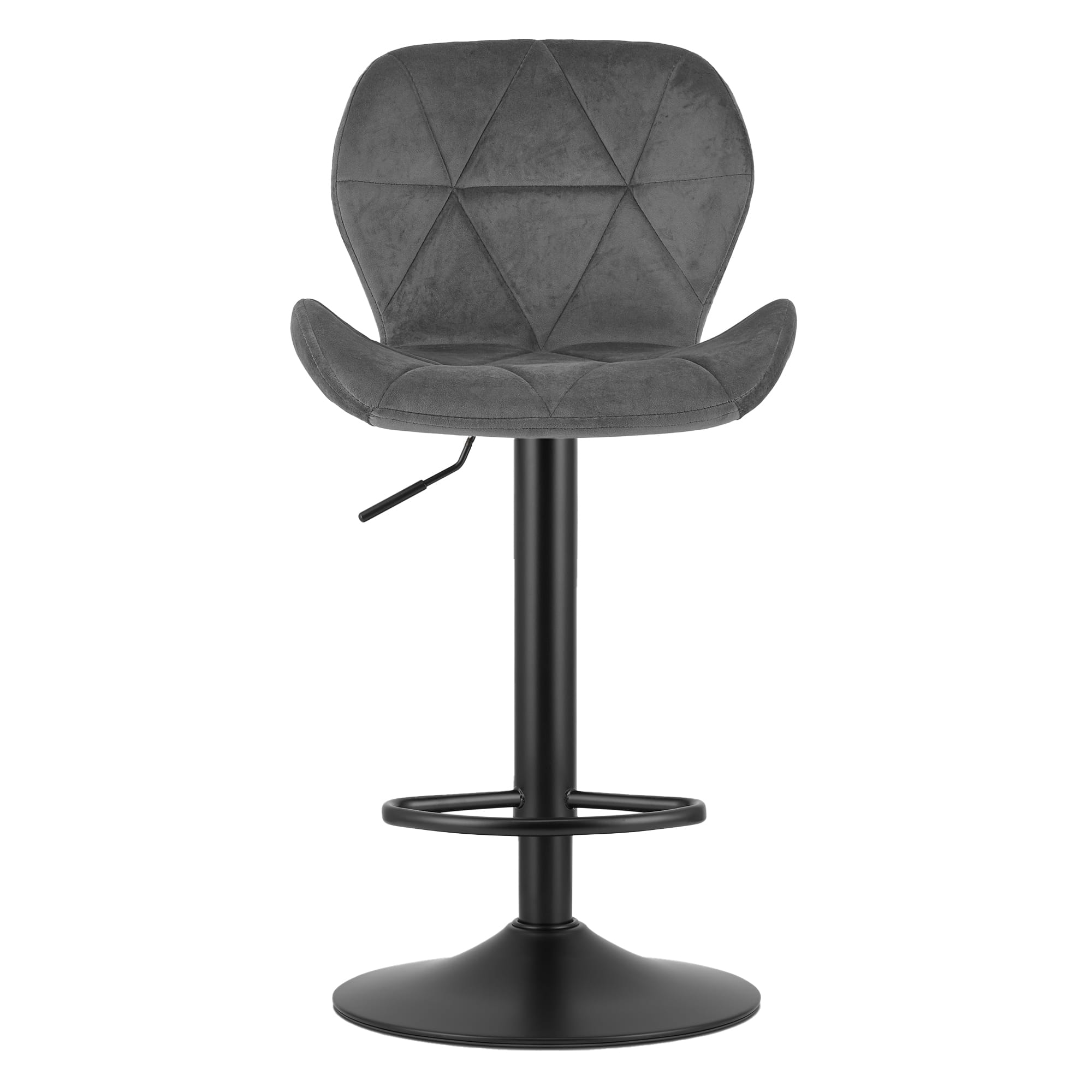 Sgabello in velluto VALORA WEST - Grigio x 2