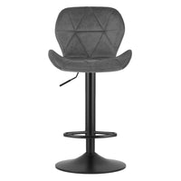 Sgabello in velluto VALORA WEST - Grigio x 2