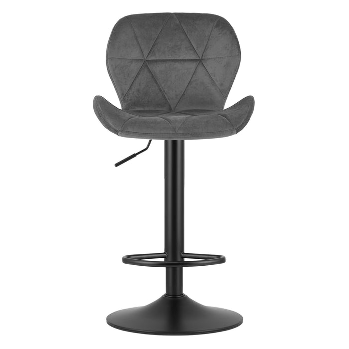 Sgabello in velluto VALORA WEST - Grigio x 2