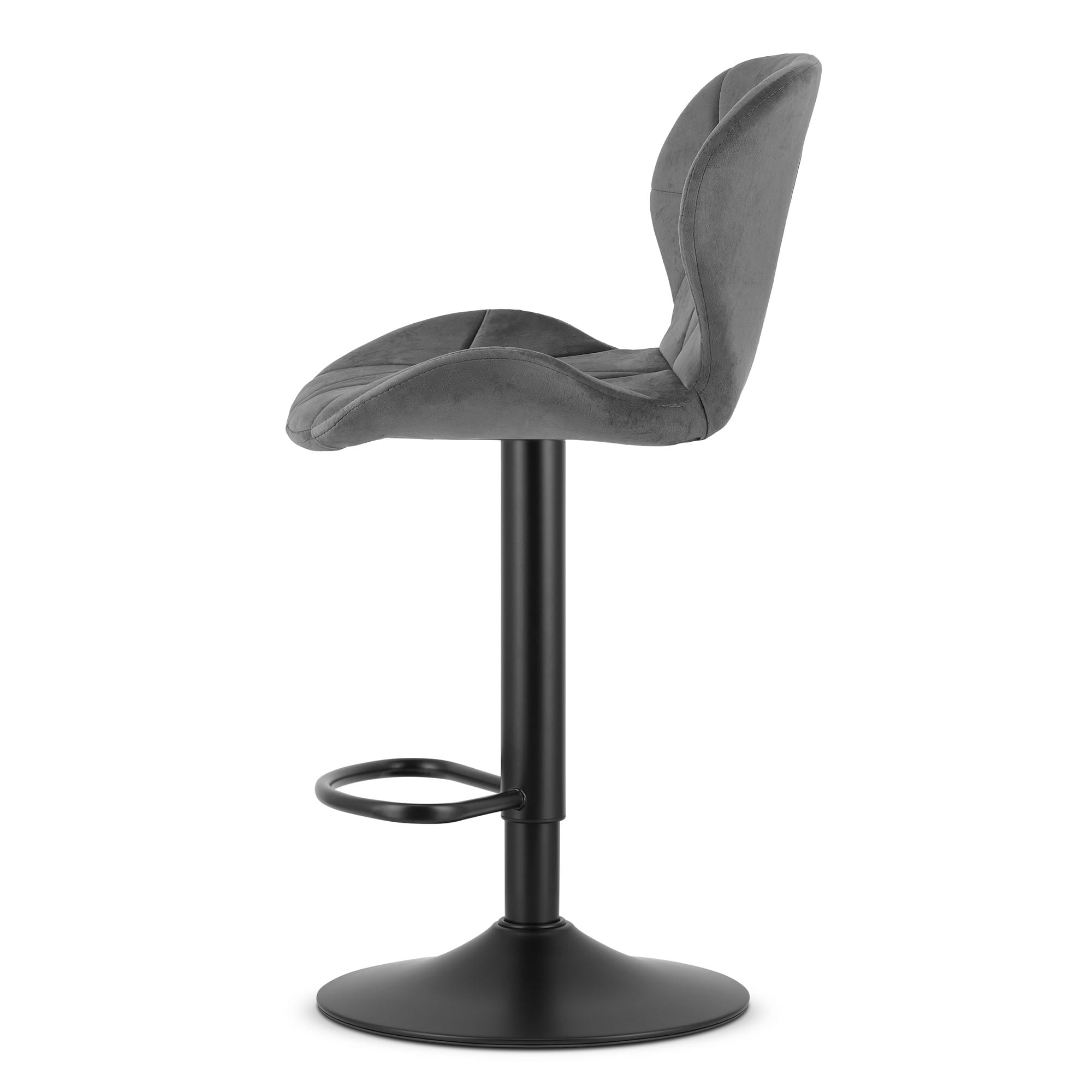 Sgabello in velluto VALORA WEST - Grigio x 2