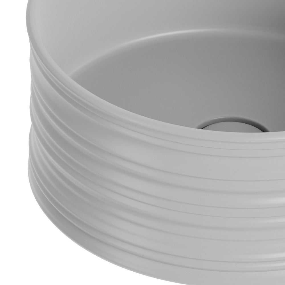 Lavabo d'appoggio tondo in ceramica da 40 cm grigio opaco - Serie Nordic