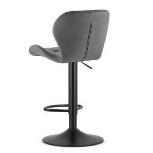 Sgabello in velluto VALORA WEST - Grigio x 2