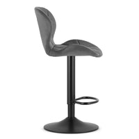 Sgabello in velluto VALORA WEST - Grigio x 2