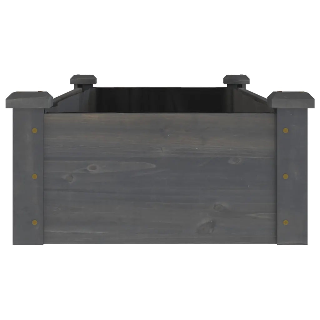 Fioriera Giardino con Fodera-Vaso da giardino Grigia 120x45x25cm Massello Abete