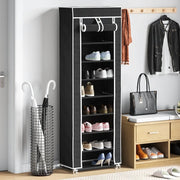 Scarpiera in Tessuto Richiudibile 57 x 29 x 162 cm Nera 240491