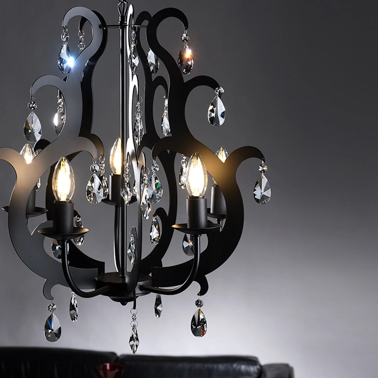 Lampadario Jane 5 luci Nero