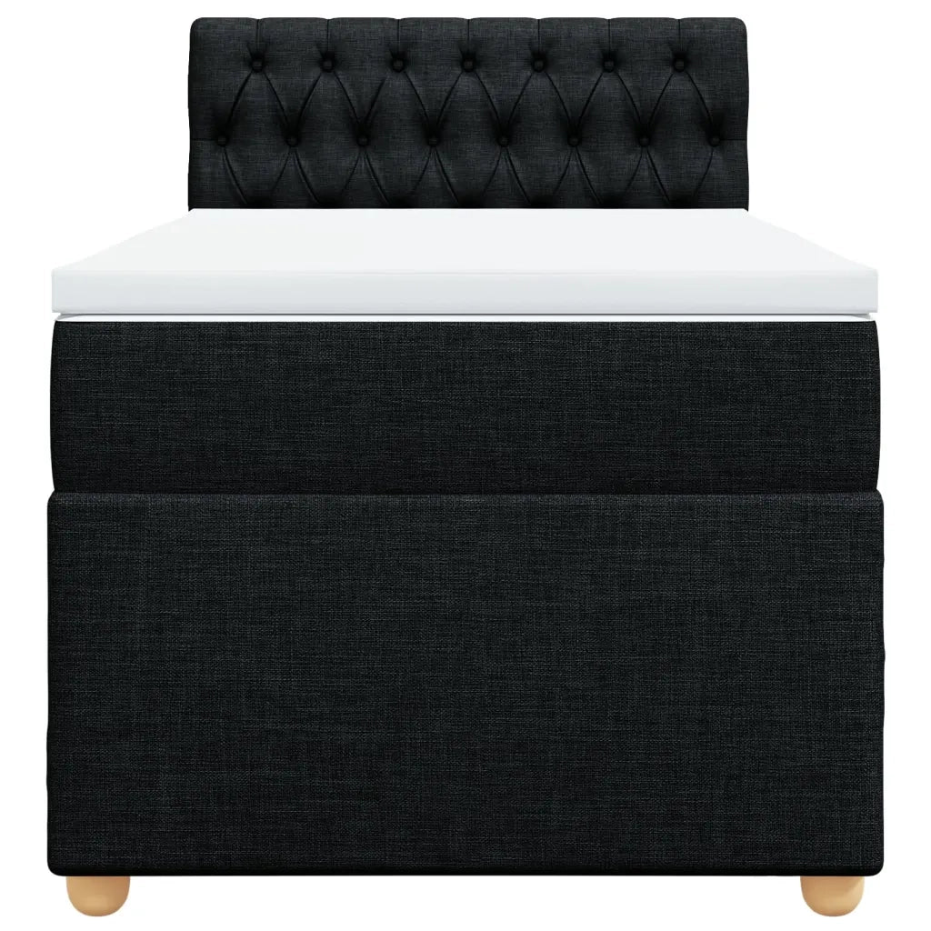 Giroletto a Molle con Materasso Nero 100x200 cm in Tessuto