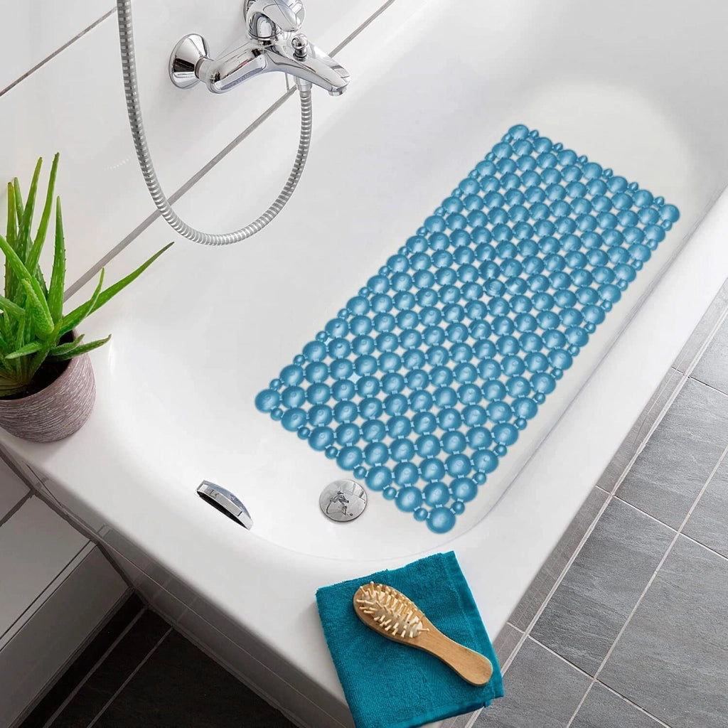 Tappeto Doccia Vasca Ventose Antiscivolo Tappetino Bagno Pvc 35x75 cm Antimuffa Blu