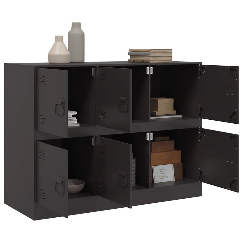 Credenza | Madia | Buffet da pranzo | Armadio da pranzo Nera 99x39x73 cm in Acciaio