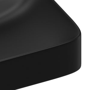 Lavabo d'appoggio nero opaco in ceramica da 60x47 cm - Serie Nordic