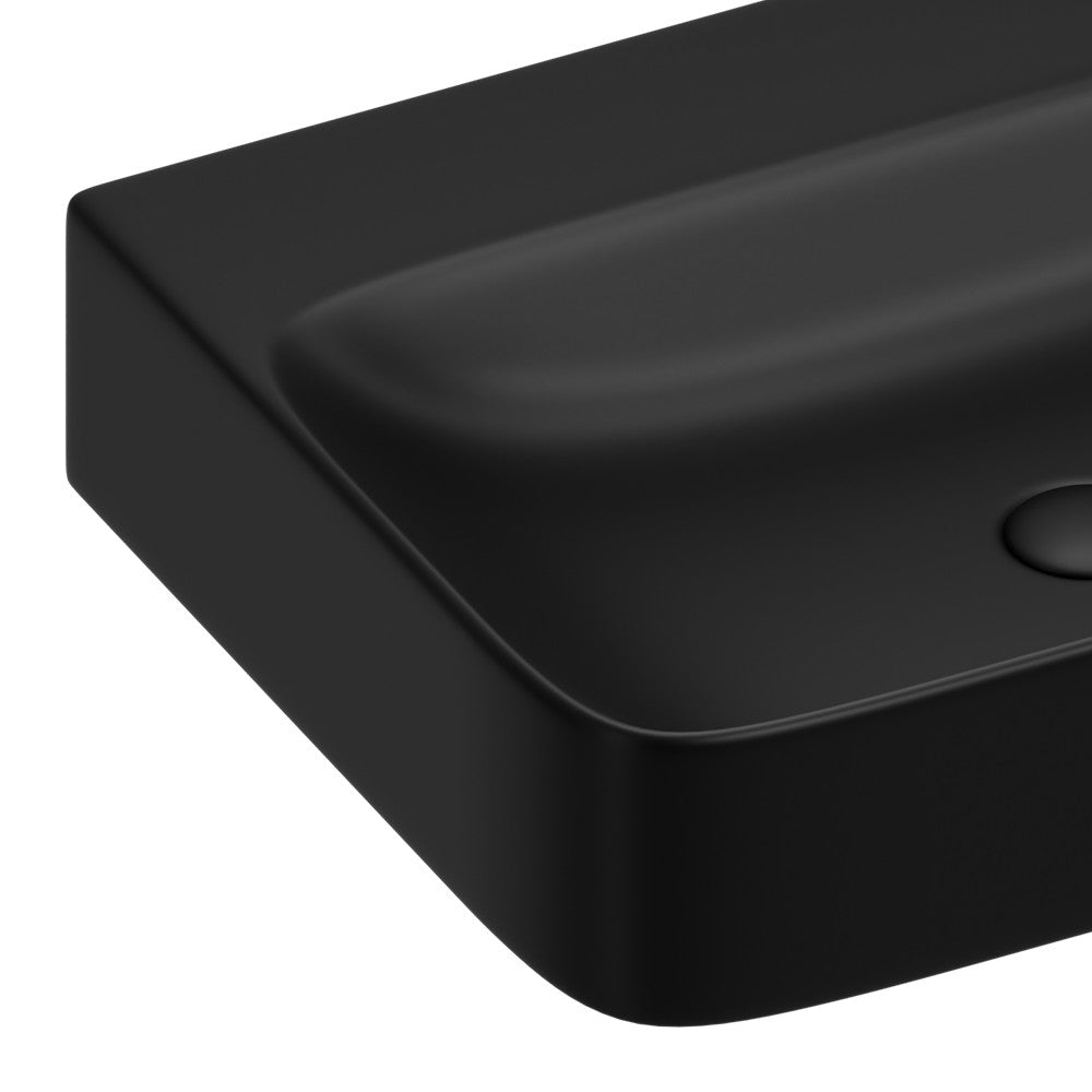Lavabo d'appoggio nero opaco in ceramica da 60x47 cm - Serie Nordic
