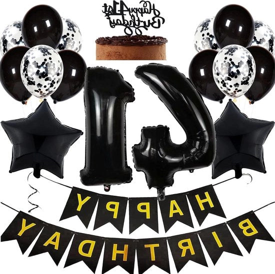 Decorazione di compleanno 41 anni - Donna - pallone - 41° compleanno - decorazione - Uomo - decorazione di torta nera - Auguri 41° compleanno - decorazione - Donna 41 anni - pallone - 41° compleanno - Uomo - party - set di decorazioni