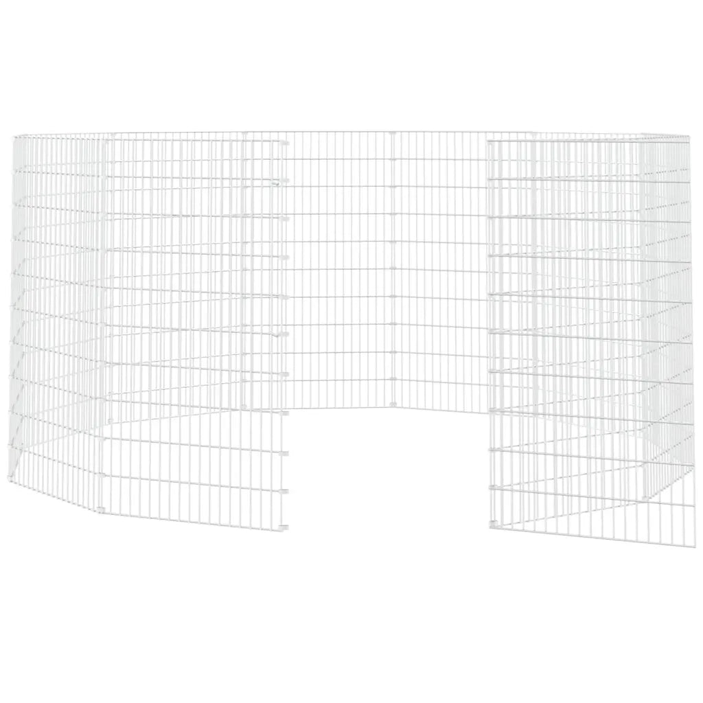 Recinto per animali all'aperto 12 pannelli 54x100 cm in ferro zincato 171584