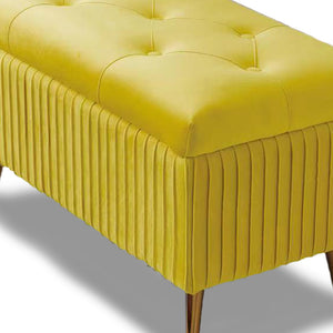 Pouf Panca Contenitore in Velluto Rettangolare Morbido Capiente Divanetto Divano