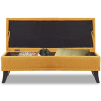 Pouf Panca Contenitore in Lino Rettangolare Morbido Capiente Divanetto Divano