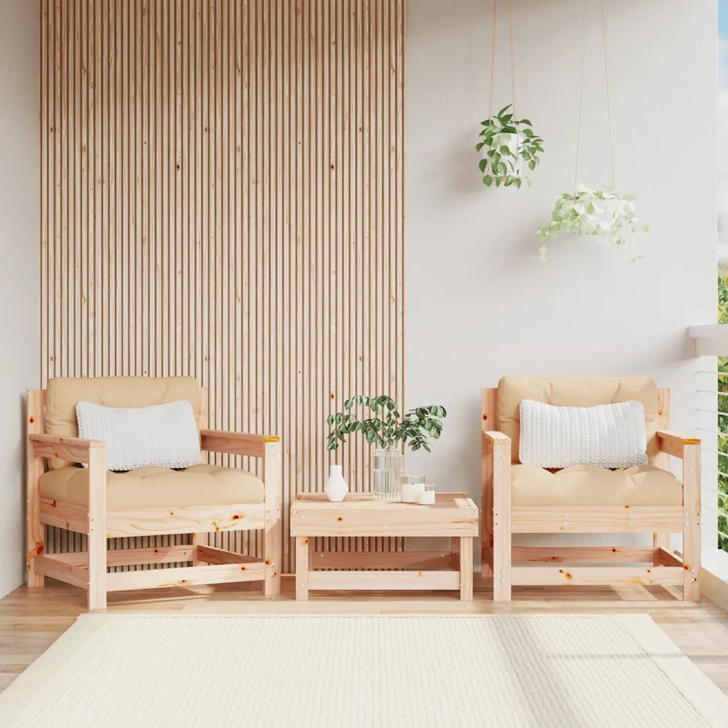 Sedia da patio-Sedie da Giardino con Cuscini 2 pz Legno Massello di Pino 855570