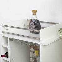 Mobile Bar Cantinetta Bottiglie Vino Legno Cantina 6 Posti Porta Calici Bianco