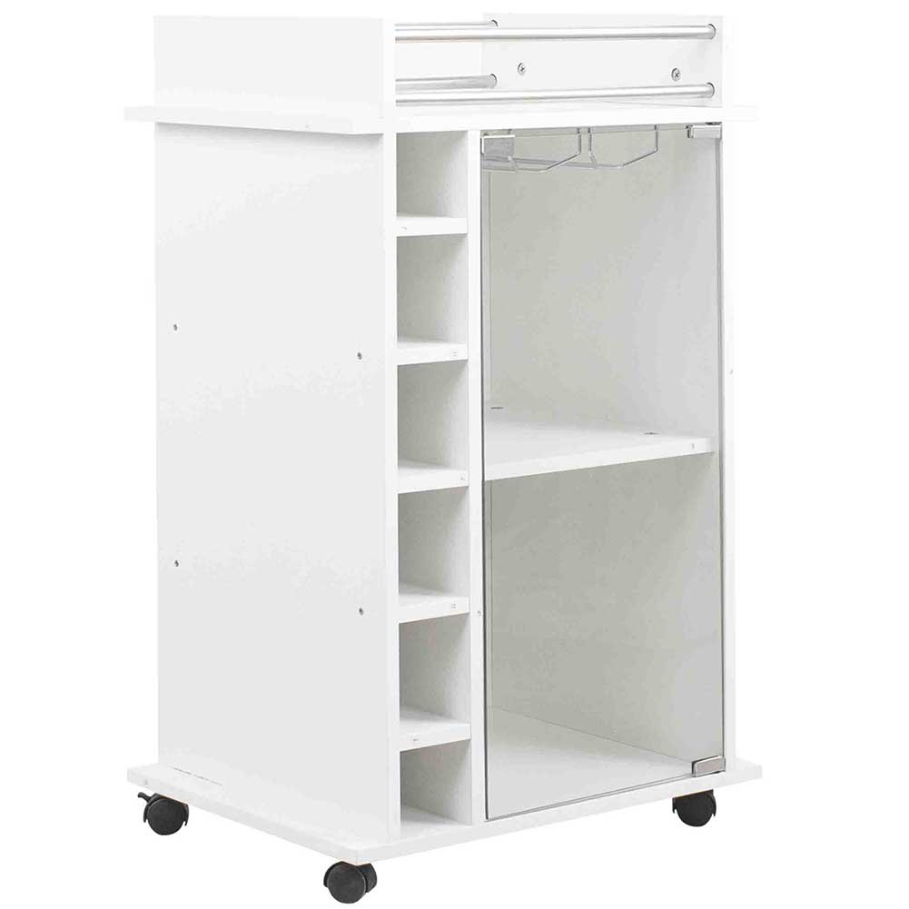 Mobile Bar Cantinetta Bottiglie Vino Legno Cantina 6 Posti Porta Calici Bianco