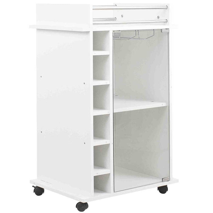 Mobile Bar Cantinetta Bottiglie Vino Legno Cantina 6 Posti Porta Calici Bianco