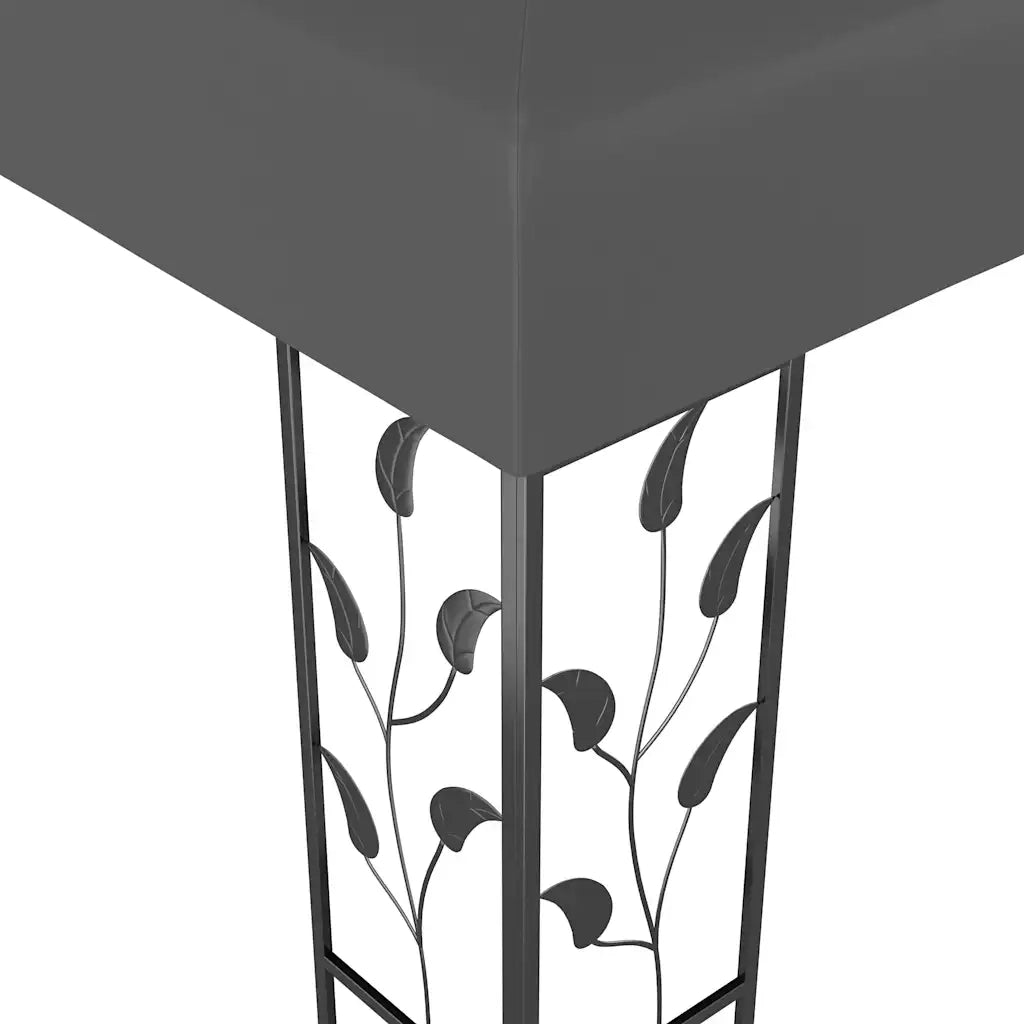 Gazebo con Tetto Doppio e Luci LED 3x4 m Antracite 3070299