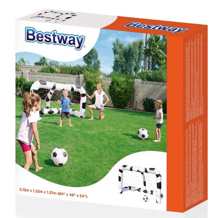 Porta Da Calcio Rete Gonfiabile 213x122x137cm Con 2 Palloni Giardino Bestway
