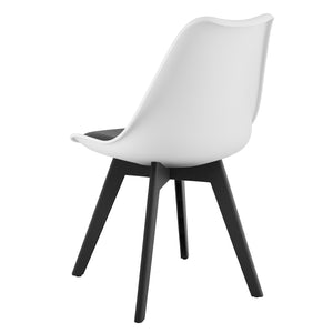 Sedia VALORA RIXK - Design ergonomico senza tempo, nero e bianco x 4