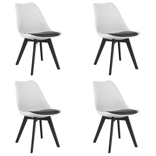 Sedia VALORA RIXK - Design ergonomico senza tempo, nero e bianco x 4