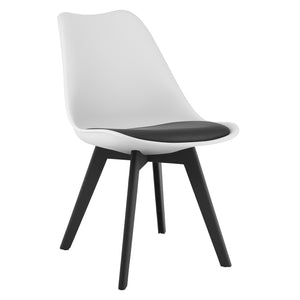 Sedia VALORA RIXK - Design ergonomico senza tempo, nero e bianco x 4