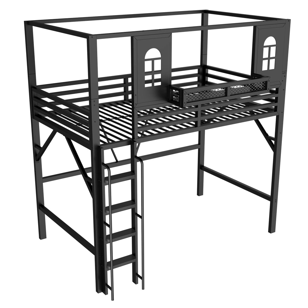 letto a castello metallo nero 90 x 200 cm