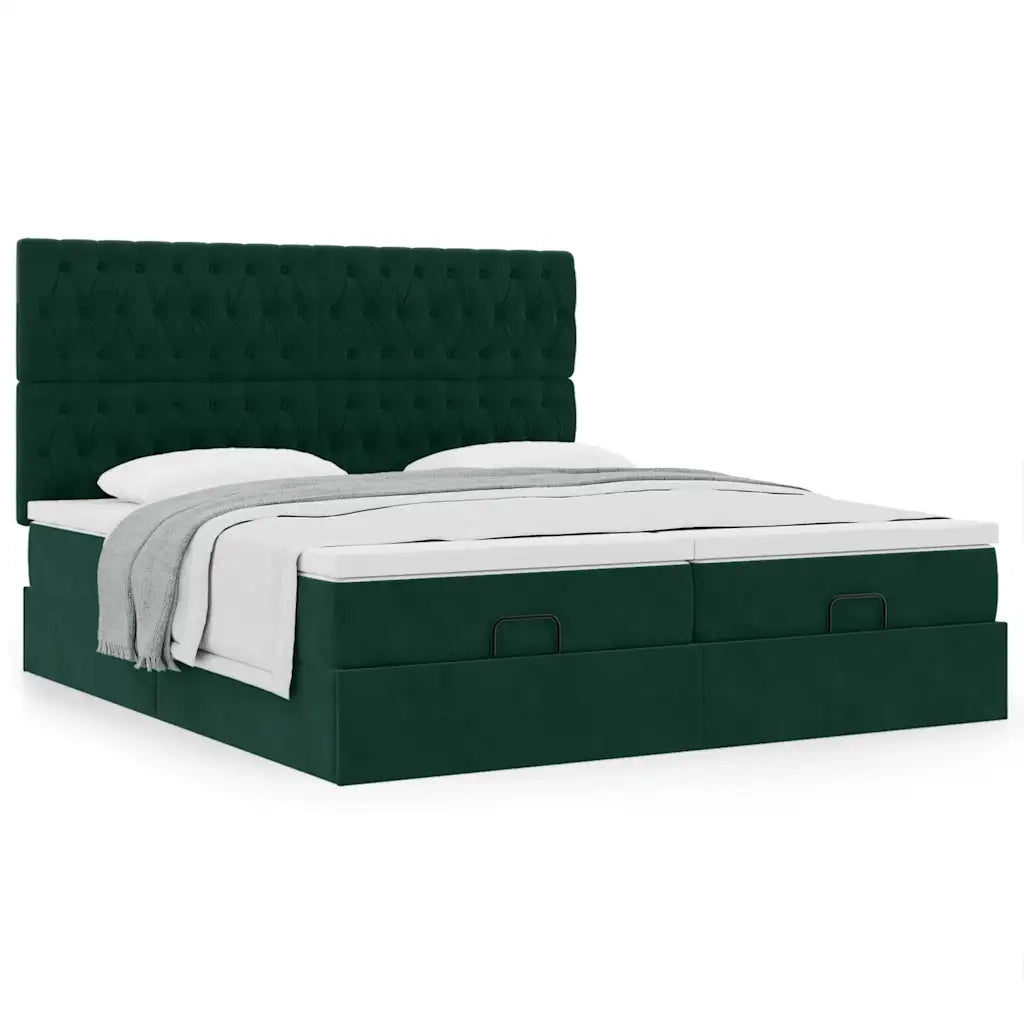 Struttura Letto Pouf con Materassi 200x200 cm Velluto 3313799