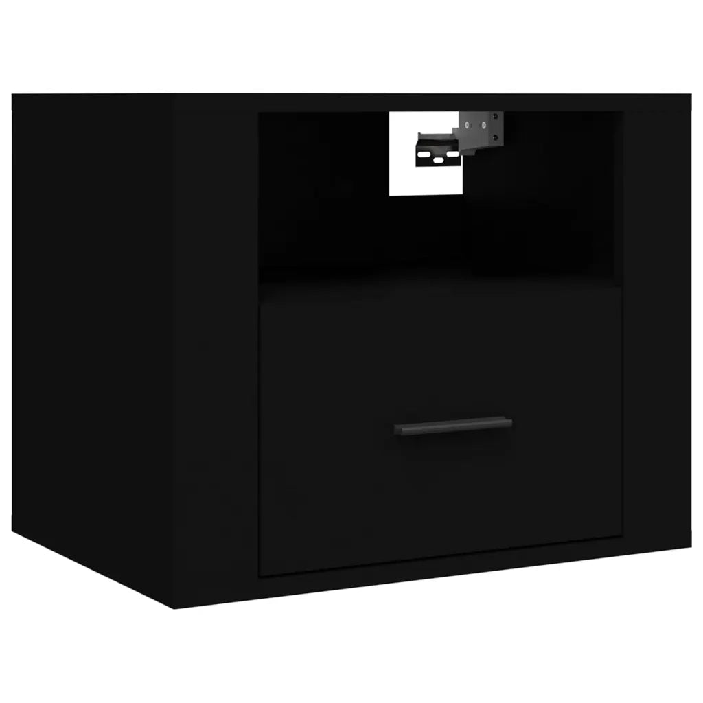 Comodini a Muro 2 pz-Set di 2 Tavolino da notte Nero 50x36x40 cm 188236