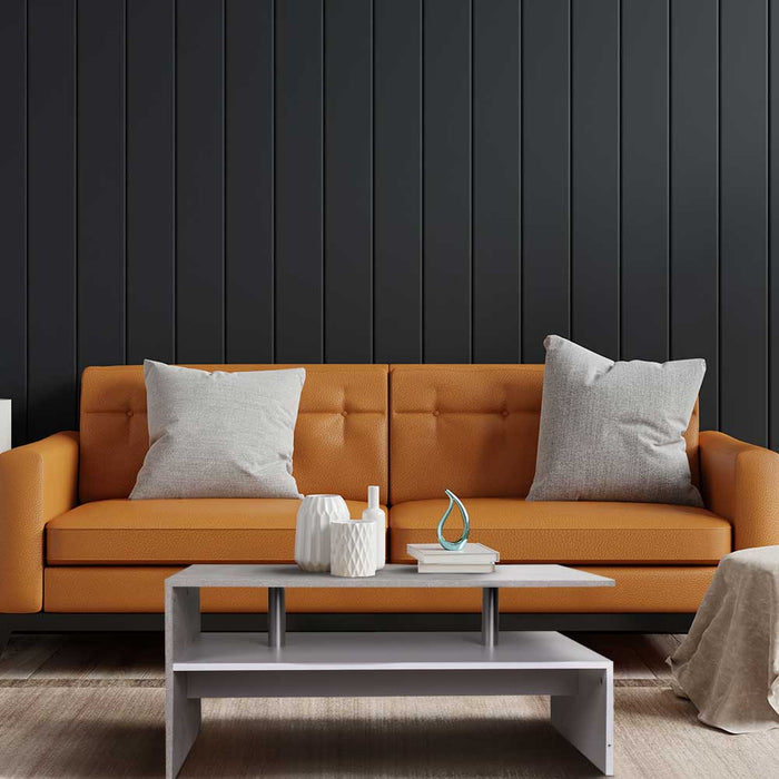 Tavolino Divano Salotto Rettangolare Design Moderno Legno MDF 2 Ripiani Bianco